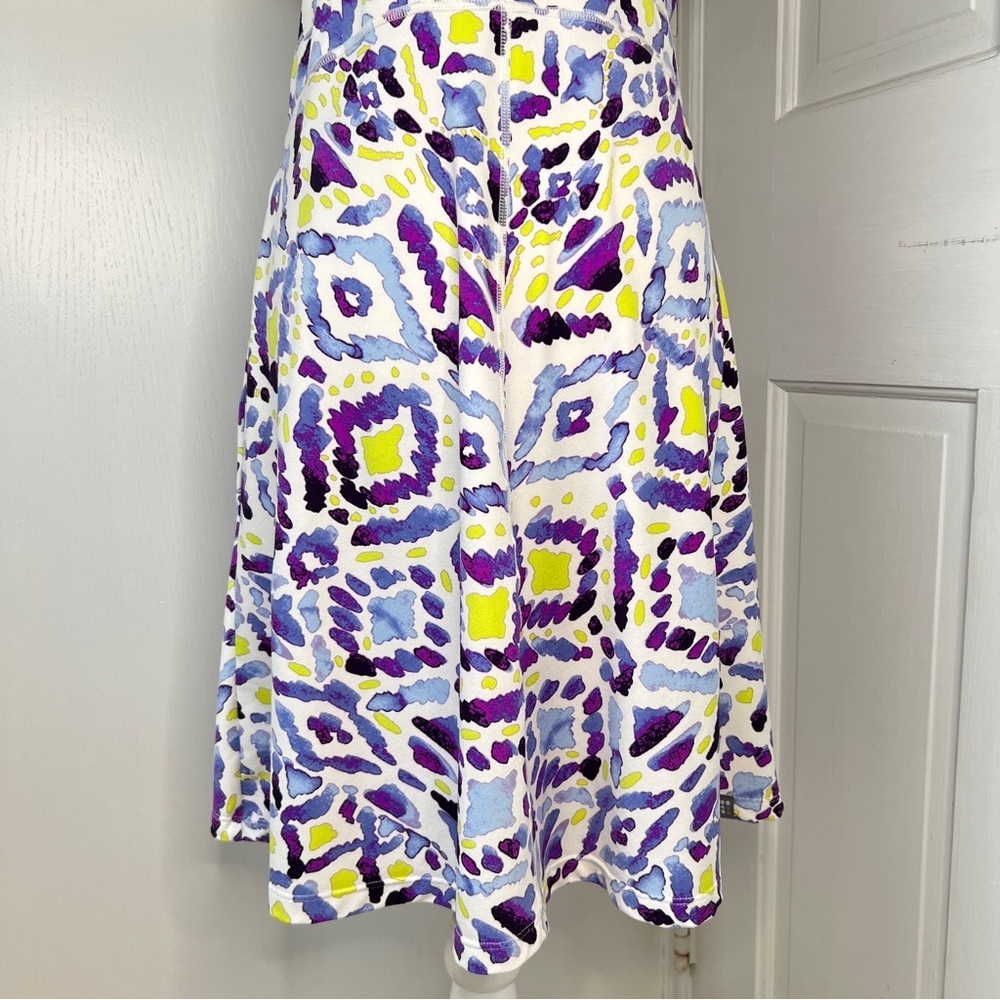 Title Nine Dream Fit & Flare Geometric Purple Multicolor Athletic Dress - Picture 4 of 13